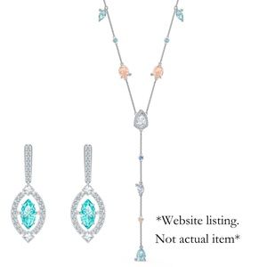 Swarovski Crystal Sunny Y Necklace, Light Multi-Colored & Earring Set